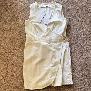 Adam Ivory Belted Mini Dress